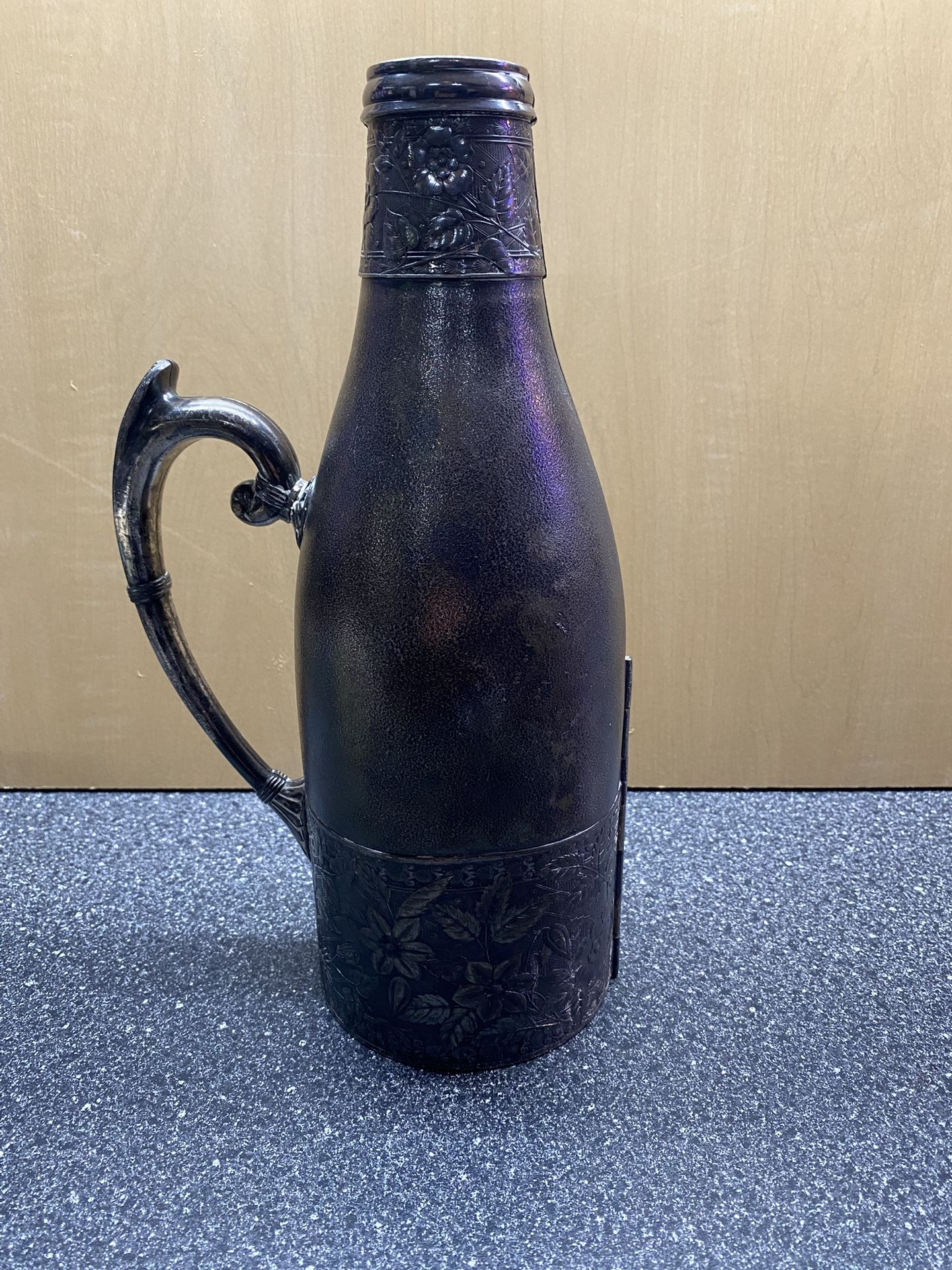 Antique Silver Plated Wine Bottle Holder