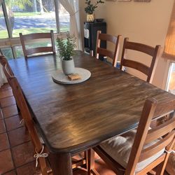 Solid Wood Dining Table + 6 Chairs – Mango Wood – Seats 6