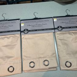 New blackout window curtain panels with grommets-Greenville Collection-six panels total-brand new.