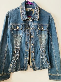 Rhinestone Embellished Denim Jean Jacket