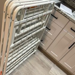 Foldable Bed Frame Queen Size White