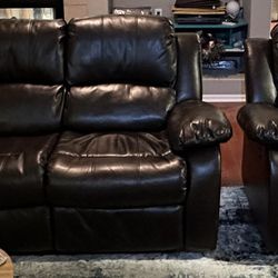 Brown Recliner and Sofa “reclining”. Purchased From AFW 