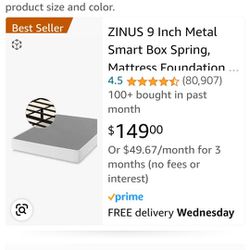 Zinus 7" Metal Smart Box Spring Mattress Foundation 
