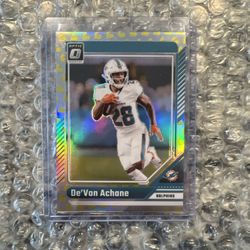 Devon De'Von Achane 2024 Panini Donruss Optic Flex Emoji Prizm #122 SSP Dolphins