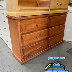 Six Drawer Oak Pinewood Dresser Cajonera Comoda