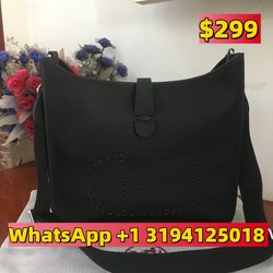 Hermes Evelyne TPM BLACK GOLD Hardware Crossbody Bag