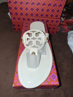 White Tory Burch “Miller” Sandals