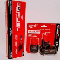 Milwaukee M12 3/8 Rachet Set Battery And Charger New 