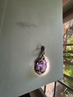 Purple Stone Silver Pendant