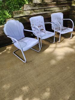 Vintage MCM 3 Metal Chairs