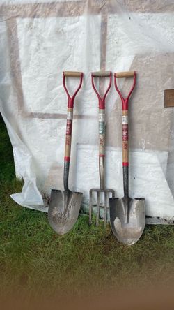 Ace Hardware (2) 30” shovels and one 30” digging fork