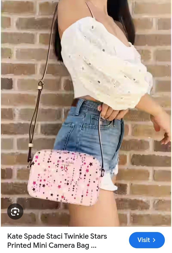 FIRM IN MERCED‼️KATE SPADE STACI TWINKLE STARS PRINTED MINI CAMERA BAG