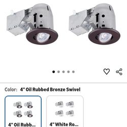Globe Electric 3" LED Round Trim Recessed Lighting Kit Oil Rubbed Bronze..LED Bulbs Included, 4-Pack, Easy Install Push-N-Click Clips, IC Rated, Swive