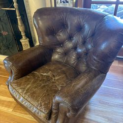 CHURCHILL LEATHER CHAIR WITH NAILHEADS - Restoration Hardware