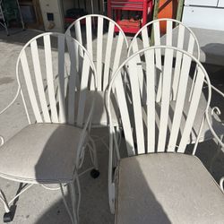 4 Vintage Chairs On Wheels 