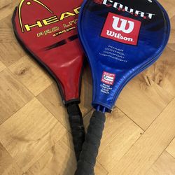 2 Tennis Rackets With Covers 