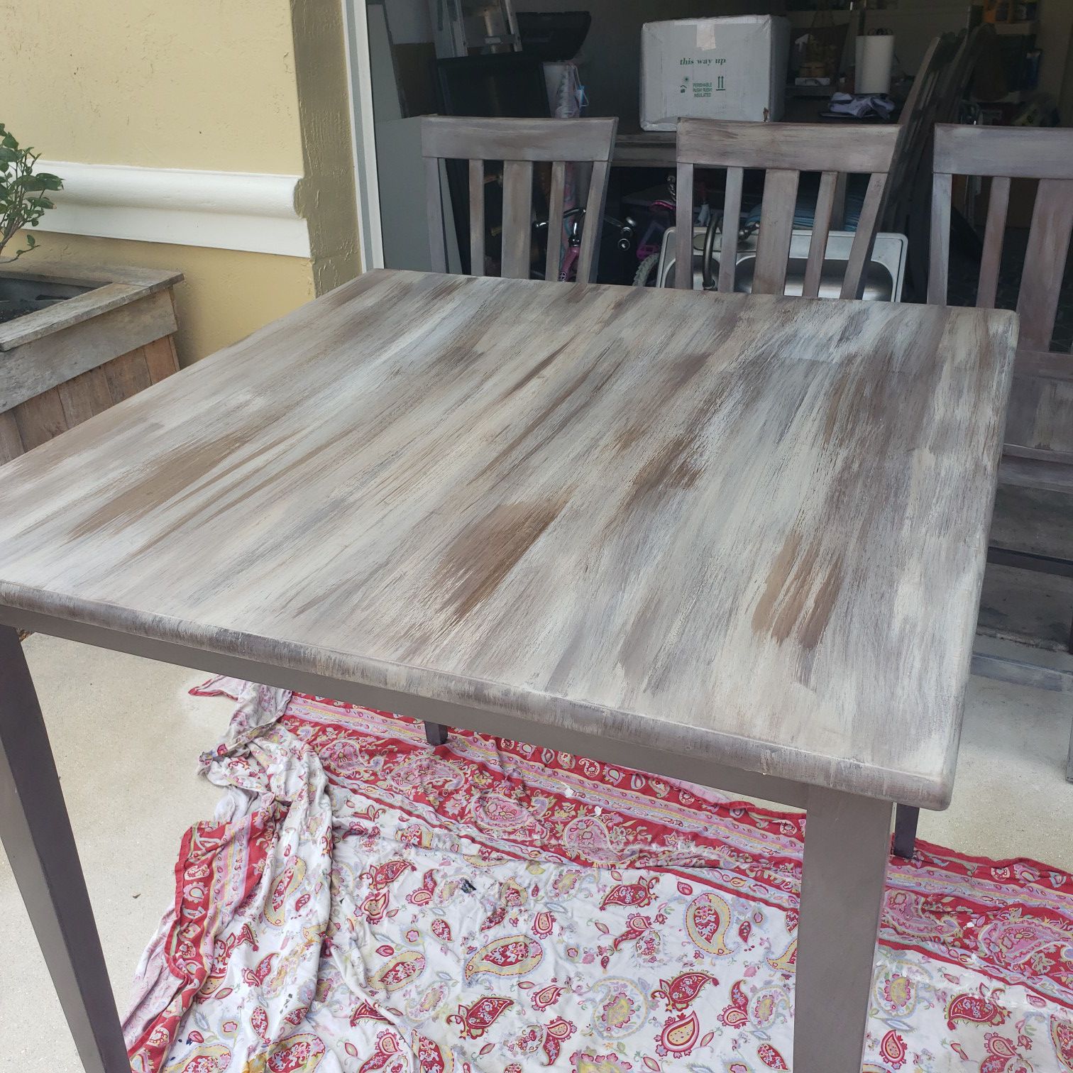 Kitchen table , refinished, farmhouse,high top