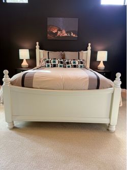 QUEEN Pottery Barn Bed + Side Tables Set