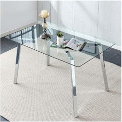 Modern Glass Dining Table for 4 - 6