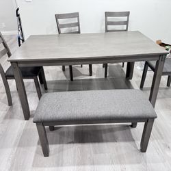 Greg Wood Dining Table With Bench For 6