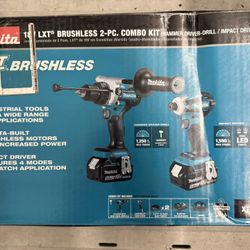 Makita 18v Cordless Brushless Hammer drill And Impact Drill Combo Set