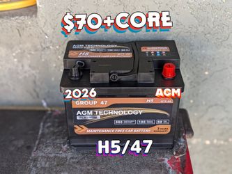 AGM Car battery Group size 47/H5