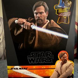New In Box Hot Toys Star Wars III Revenge of The Sith Obi-Wan Kenobi (Deluxe Version)...