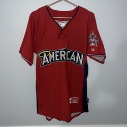 American League All Star Game Jersey Mens Medium Red Majestic Authentic MLB