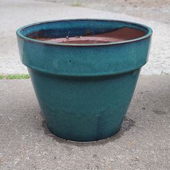 Beautiful Teal Ceramic Flower Pot 