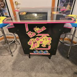 Arcade1Up Ms. Pac-Man 40th Anniversary Head-to-Head Black Series Edition Table W 2 Stools
