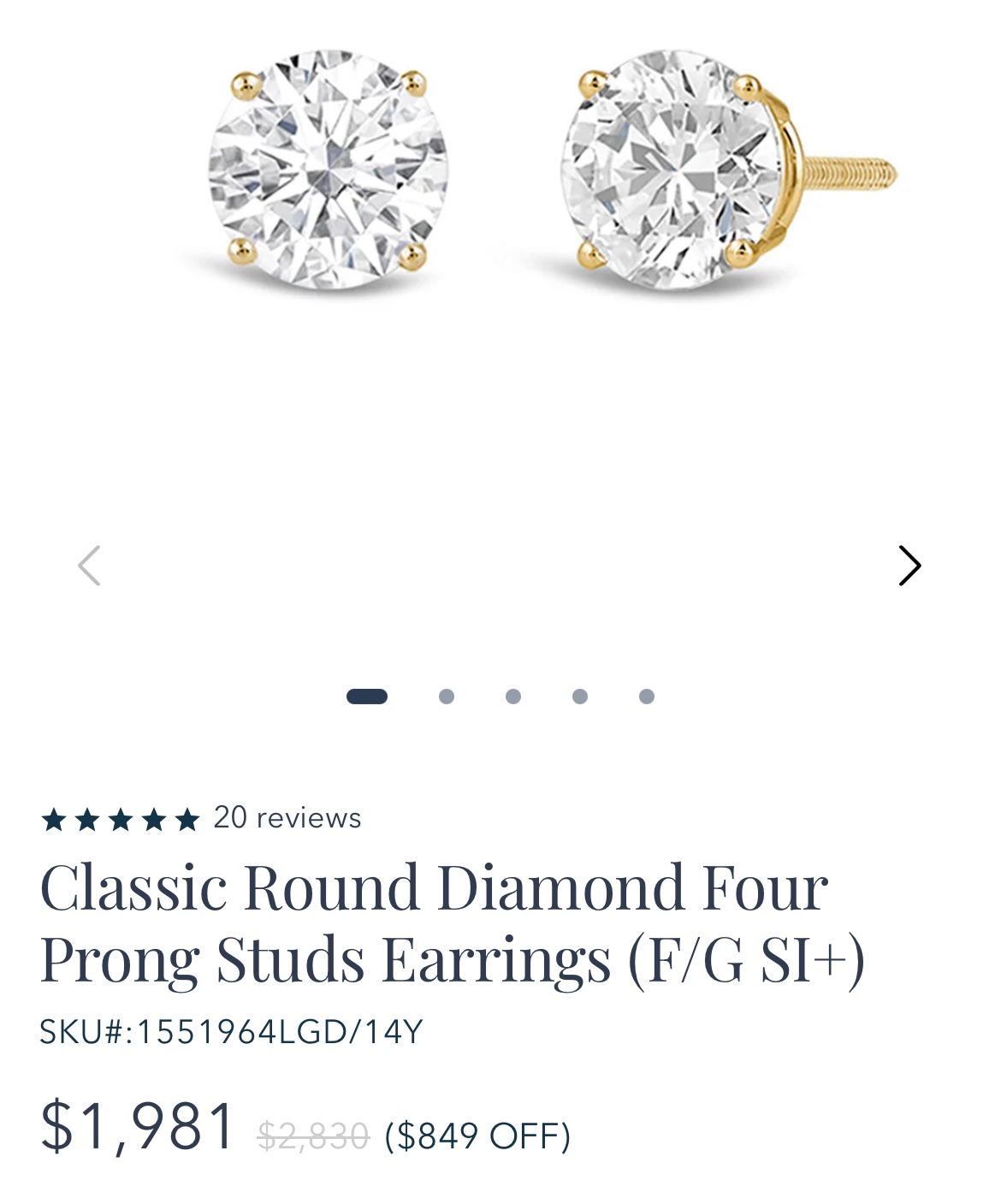 β¨ 14k Yellow Gold Diamond Stud Earrings β¨