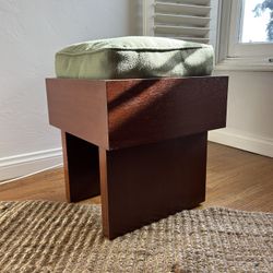 Compact architectural size perfect for use as an accent stool, low vanity seat, meditation stool, side perch, or sculptural décor piece
