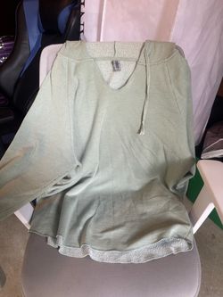 Sage Green V-Neck Pullover Sweatshirt