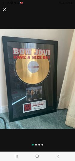 Limited Edition Bon Jovi 24kt Gold Plated Record
