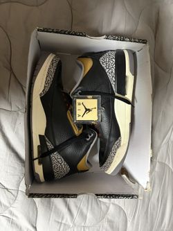 Jordan 3s Black Cement Gold