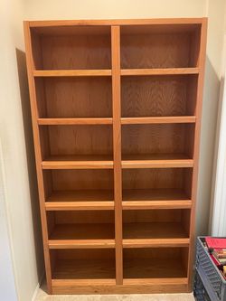 Wood shelf 84” tall 48” long 13” wide