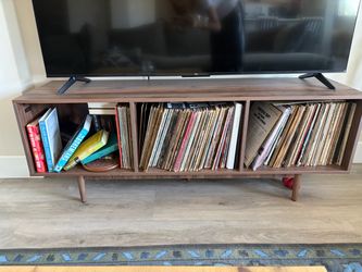Mid century modern style record console