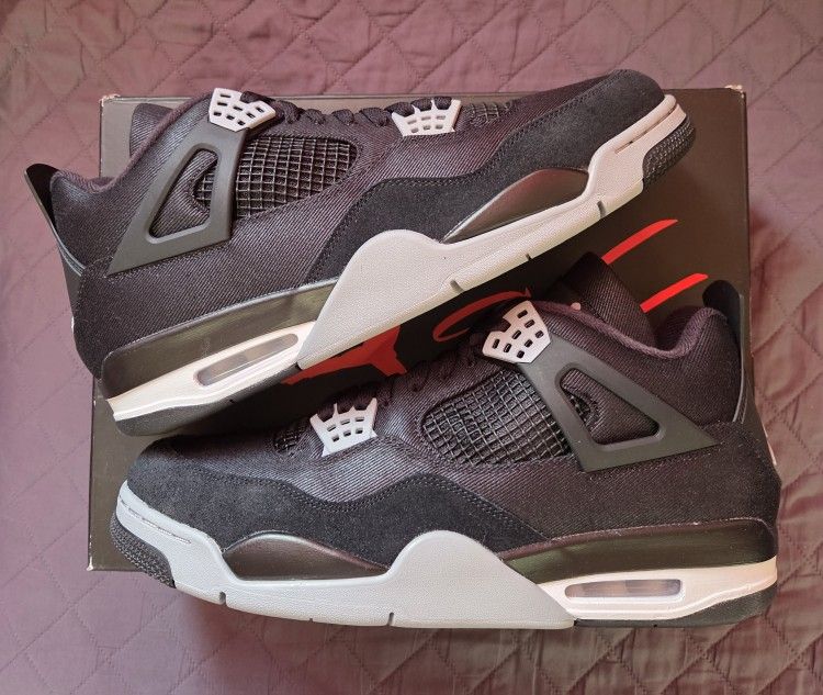Nike Air Jordan 4 Black Canvas DH7138-006 Men's Size 13