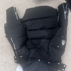 Moose Knuckle 3q white fur with shearling trim