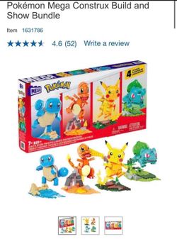 (New in box) Pokemon Mega Construx Quad Set - Pikachu, Bulbasaur, and Squirtle - 818 Pcs