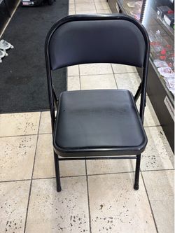 Black Padded Metal Folding Chair