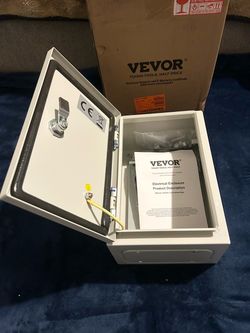 VEVOR Electrical Box with Mounting Plate Stainless Steel Enclosure 12 x 8 x 6” with Keys NEMA 4X IP66 Waterproof & Dustproof, Outdoor
