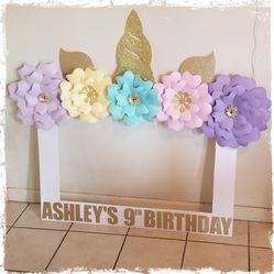 Unicorn birthday party selfie frame