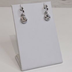 NEW Silver Tone & Crystal Dangle Charm Earrings PRICE FIRM