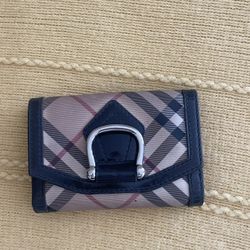 Authentic Burberry Wallet , Black And Beige , Medium Size 