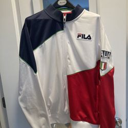 Fila Sport Italia Football Soccor Athletic Track Jacket Mens Large- used handful times 