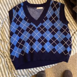 Argyle Pattern Sweater Vest  Size M