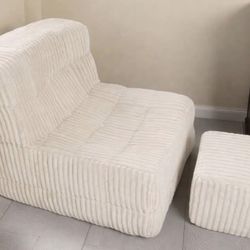 Boneless Floor Lounge Chair Indoor with Ottoman