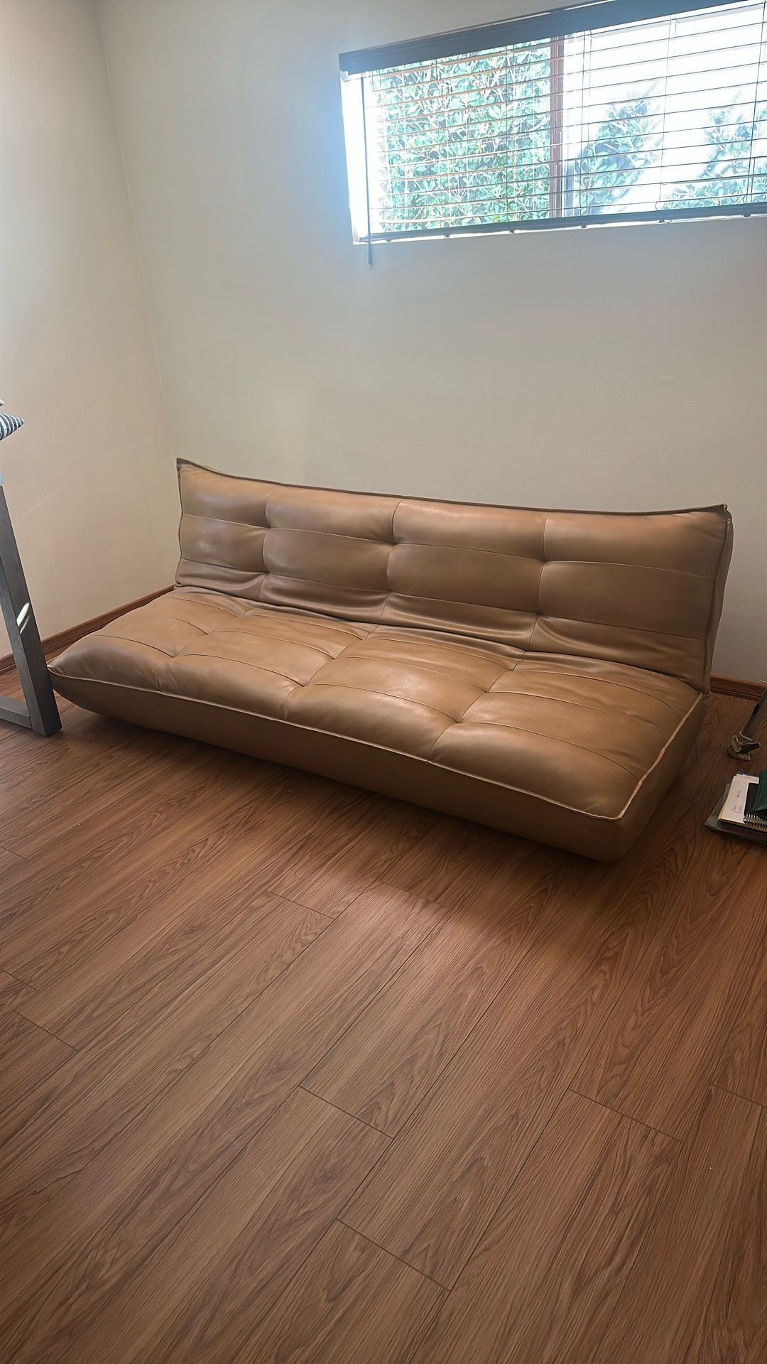 brown leather Sofa bed 45x80 when open
