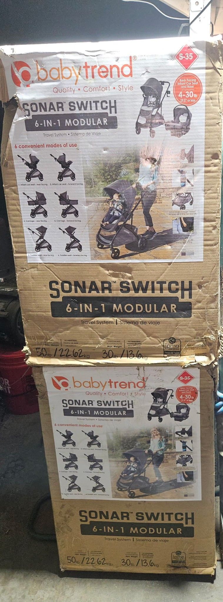 Baby Trend Sonar Switch 6-in-1 Modular Travel System Stroller with Car Seat